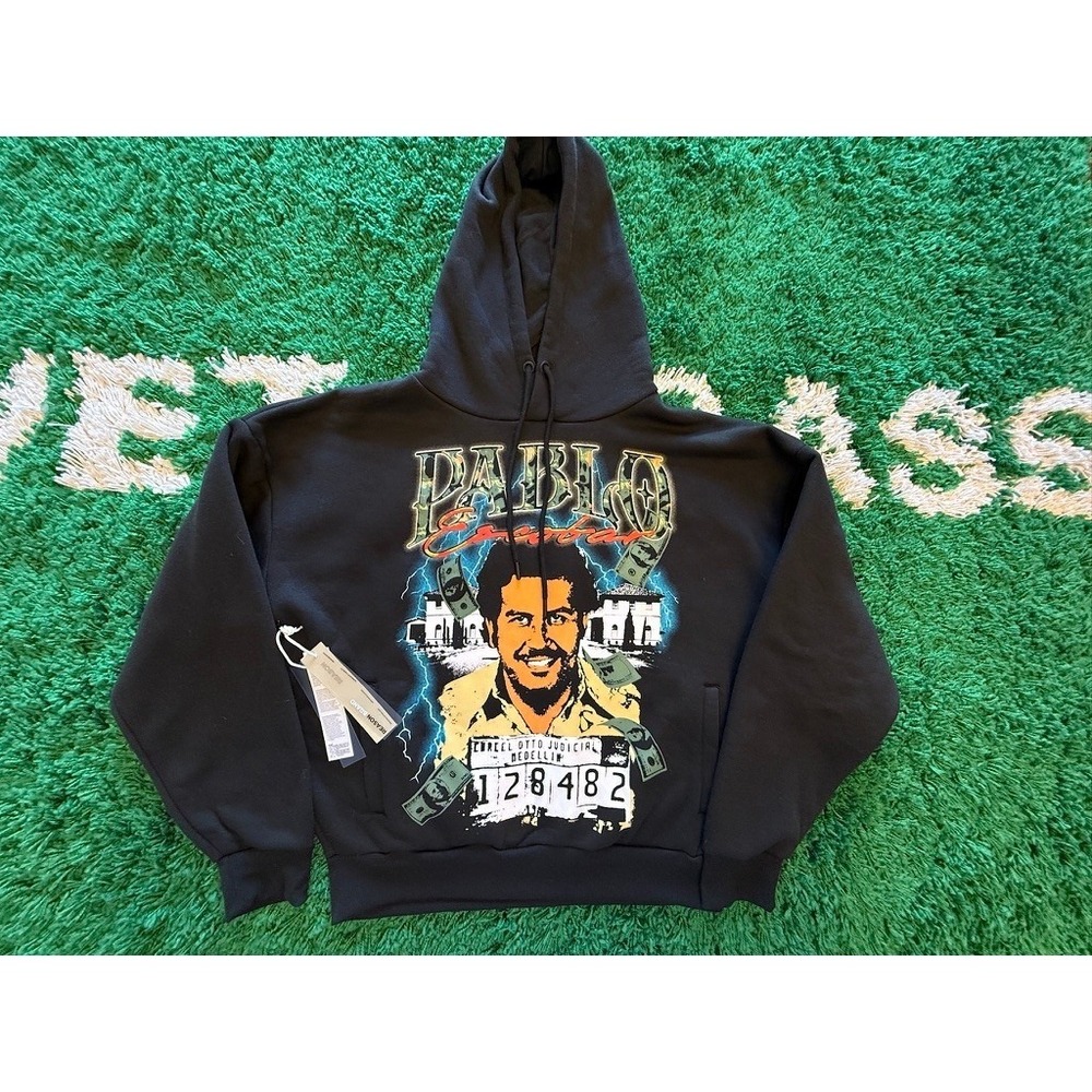 Reason Hoodie Mens Small Black NEW Pablo Escobar Don Pablo Graphic Streetwear